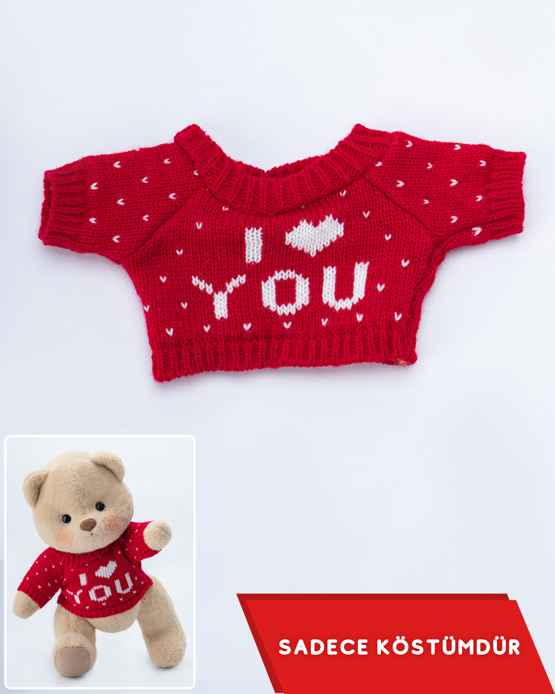 UykuPof™ Kırmızı Aşık Puffy