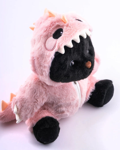 UykuPof™ Pembe Tüylü Dino Puffy